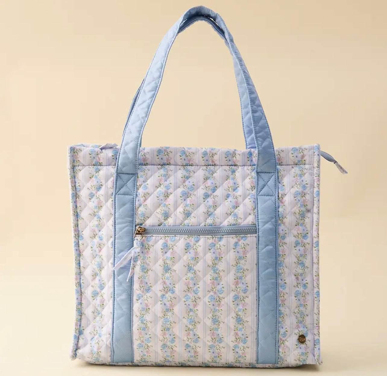 The Everyday Quilted Tote Bag- Petal Parade Blue