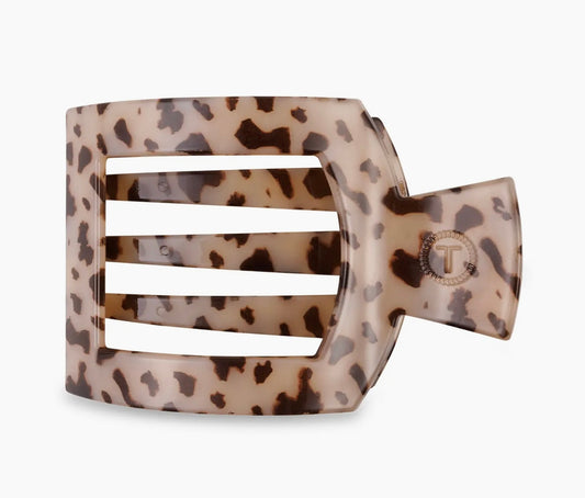 Teleties Square Flat Hair Clip | Med. | Blonde Tortoise