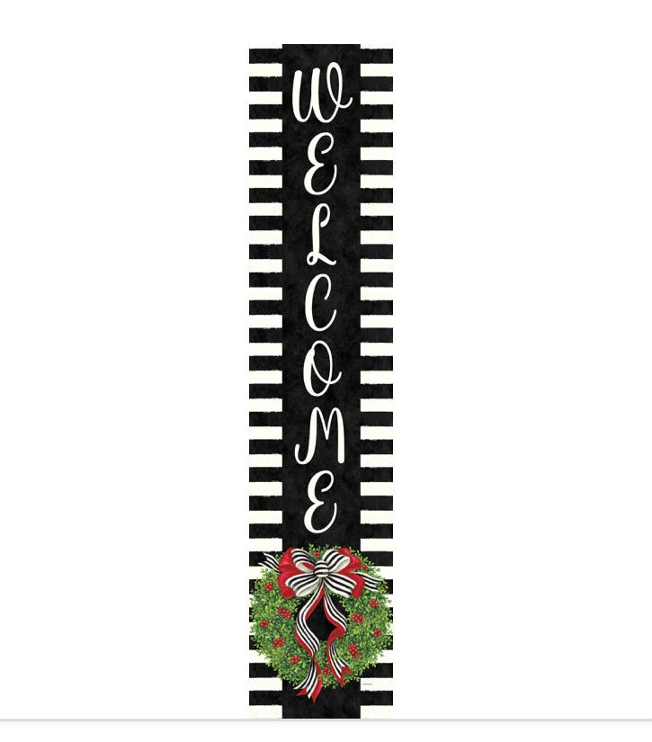 Custom Decor Holiday Stripes Tall Sign