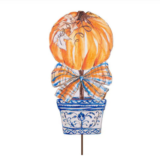 Round Top Blue Pumpkin Topiary