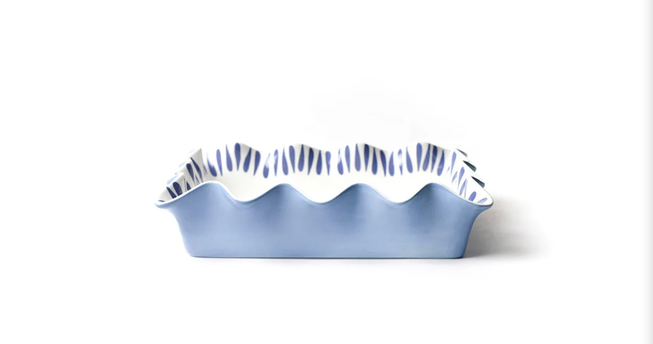 Cotton Colors Iris Blue Ruffle Casserole Dish
