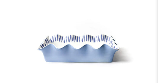 Cotton Colors Iris Blue Ruffle Casserole Dish