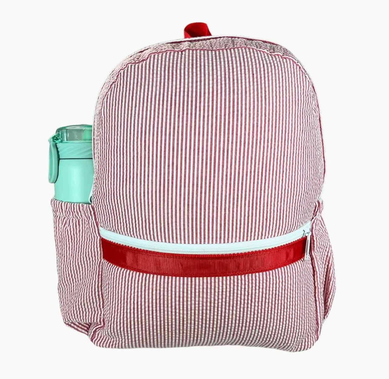 Mint Medium Backpack Red Seersucker