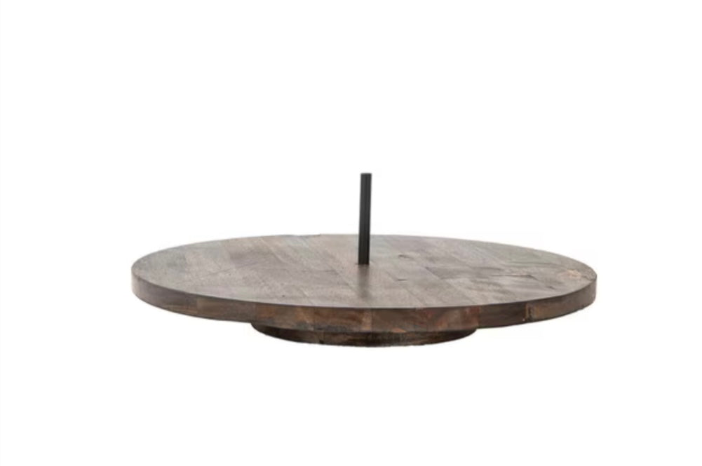 Round Top Lazy Susan Black Wood