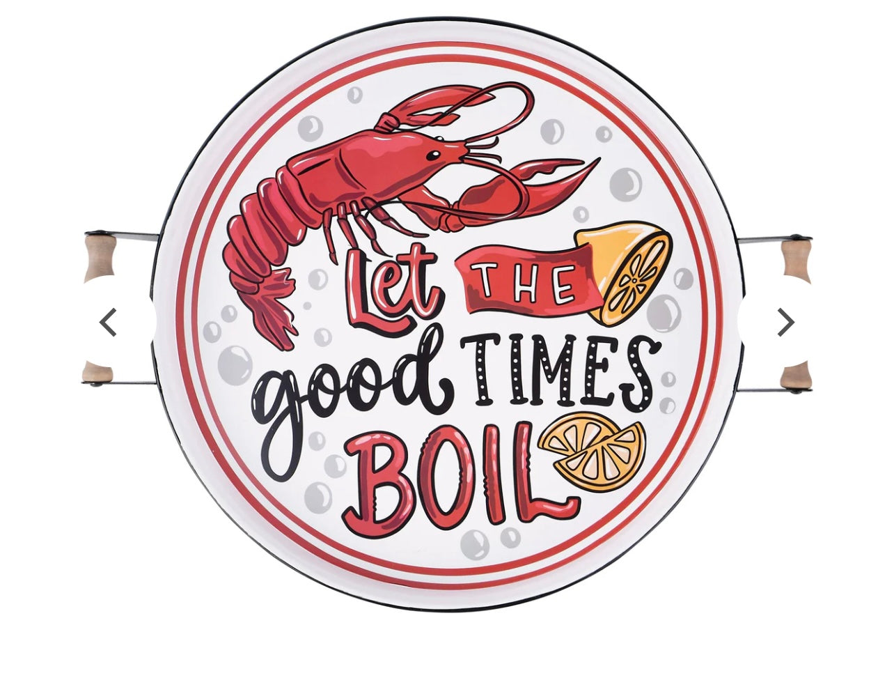 Crawfish Good Times Boil Enamel Tray