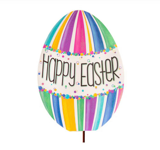 Round Top Colorful “Happy Easter” Egg