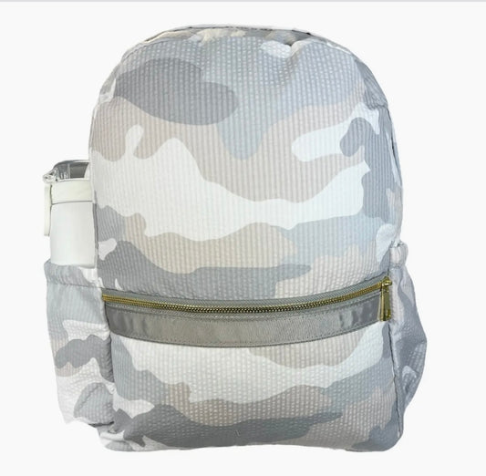 Mint Medium Backpack Snow Camo Seersucker