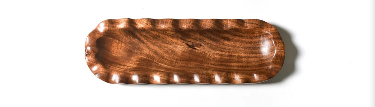 Cotton Colors Fundamental Wood Ruffle Skinny Tray