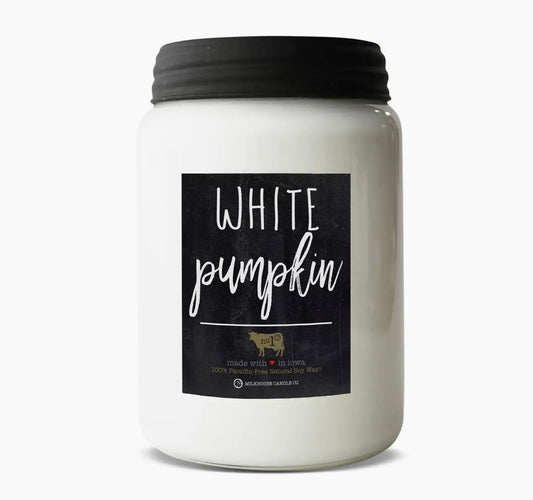 Farmhouse Apothecary Jar 26 oz: White Pumpkin