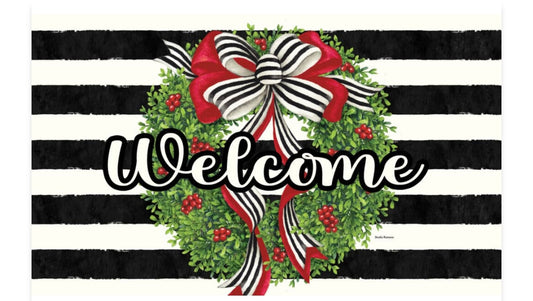 Custom Decor Holiday Stripes Mat