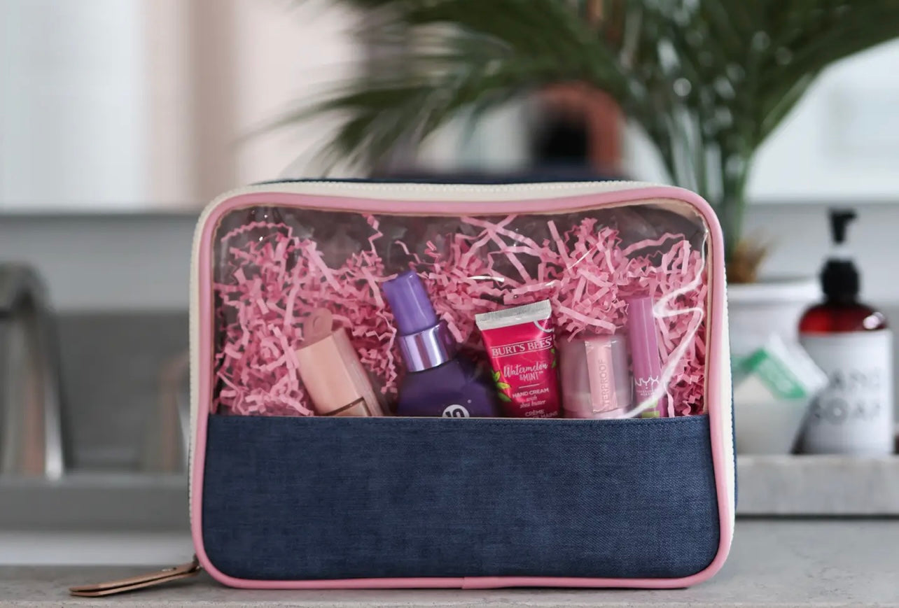 Jadelynn Brooke - Oversized Cosmetic Bag Denim Print