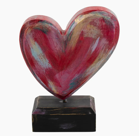 Wooden Red Heart Small