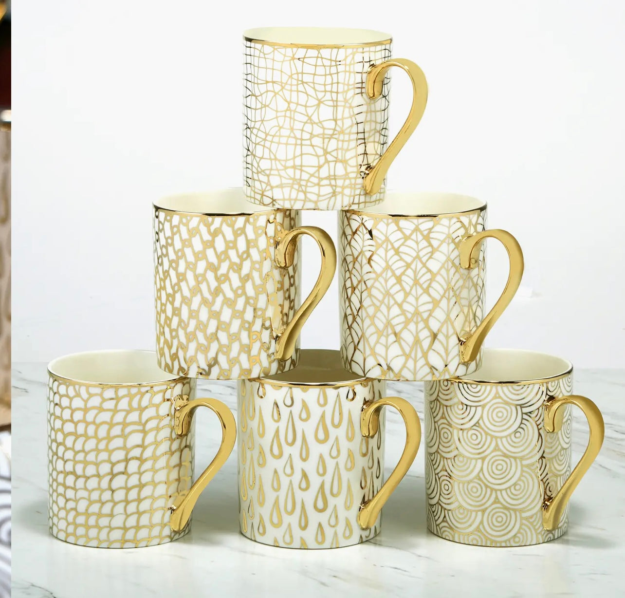 Gold Plated Mugs Mosaic