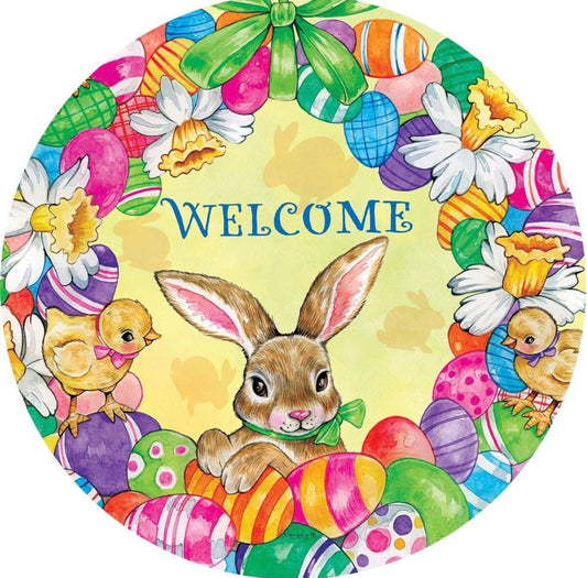 Custom Decor Bunny Wreath Stepping Stone