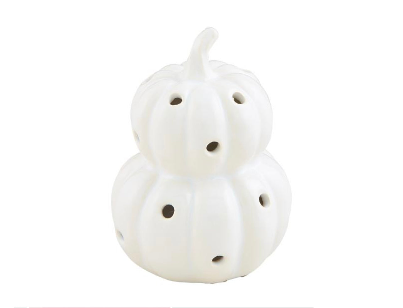 Mud Pie White Pumpkin Light Up Sitter