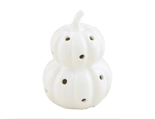 Mud Pie White Pumpkin Light Up Sitter