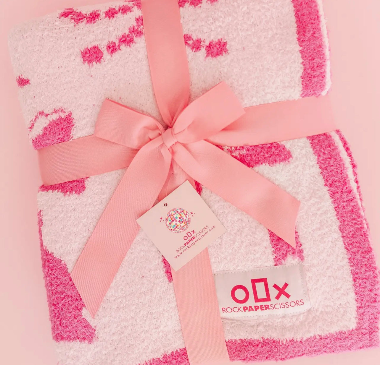 Wrapped in Bows - Plush Cozy Pink Bow Luxury Throw Blanket
