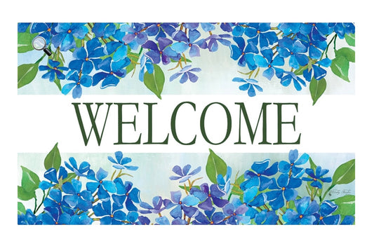 Custom Decor Hydrangeas Welcome Mat