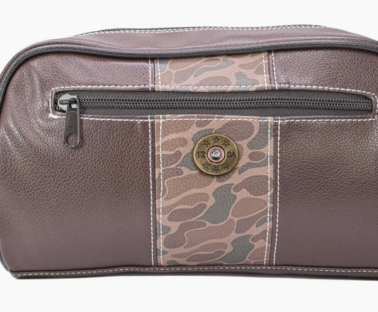 Zep Pro Shot Shell Brown Pebble Old School Camo Men’s Toiletry Bag