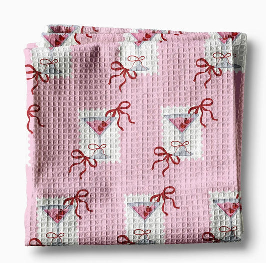Valentine Heart XOXO Galantine Kitchen Towel Waffle Baking