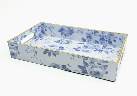 Vanity Tray- Blue Rose