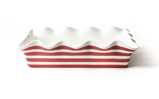 Cotton Colors Red Stripe 13 Ruffle Casserole Dish