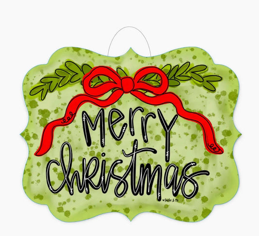 Merry Christmas Ribbon Door Hanger