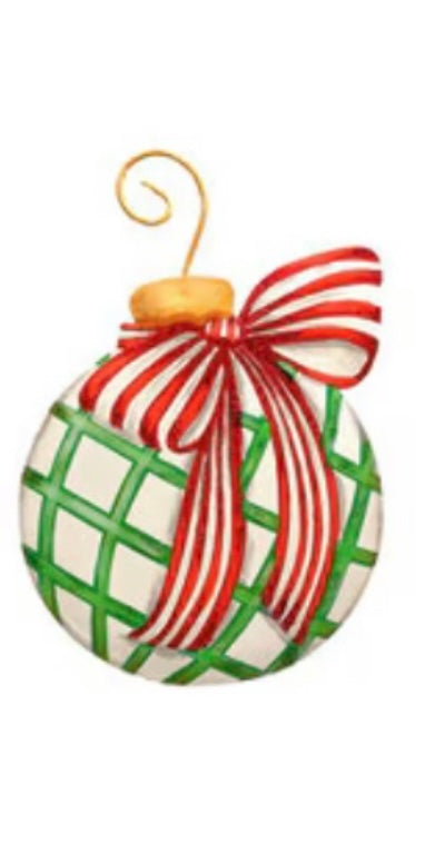 Round Top Plaid Ornament