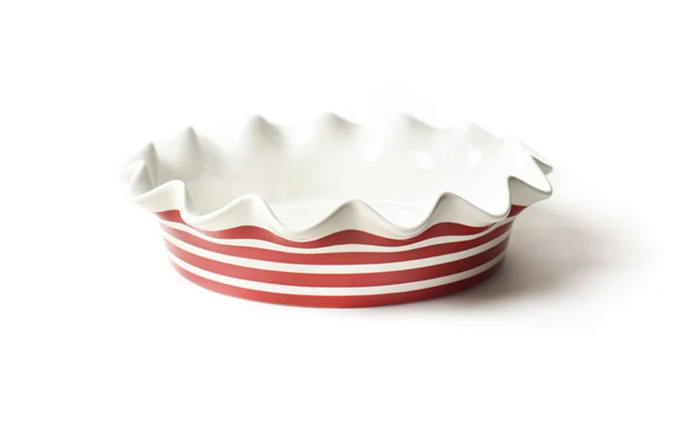 Cotton Colors Red Stripe 9 Ruffle Pie Dish