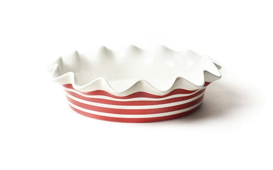 Cotton Colors Red Stripe 9 Ruffle Pie Dish