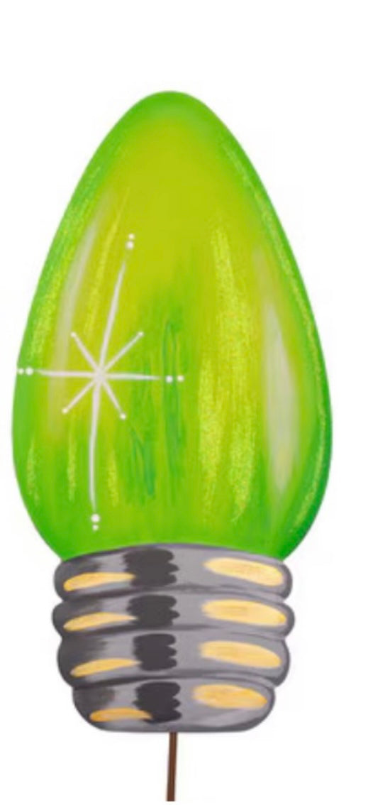 Round Top Large Merry and Bright Bulb Green