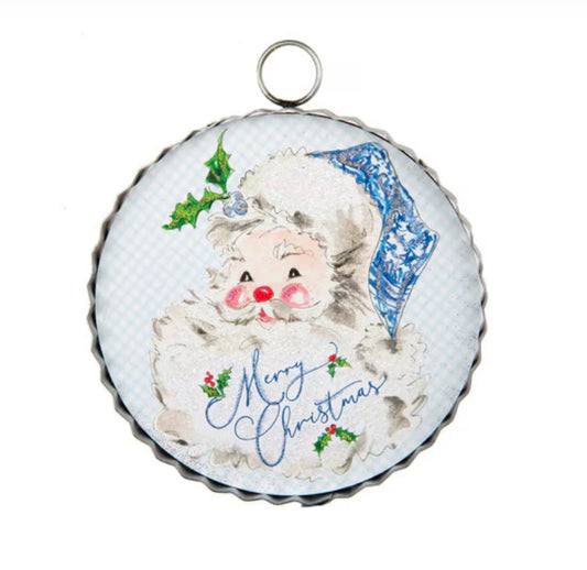 Round Top Mini Gallery Blue Santa