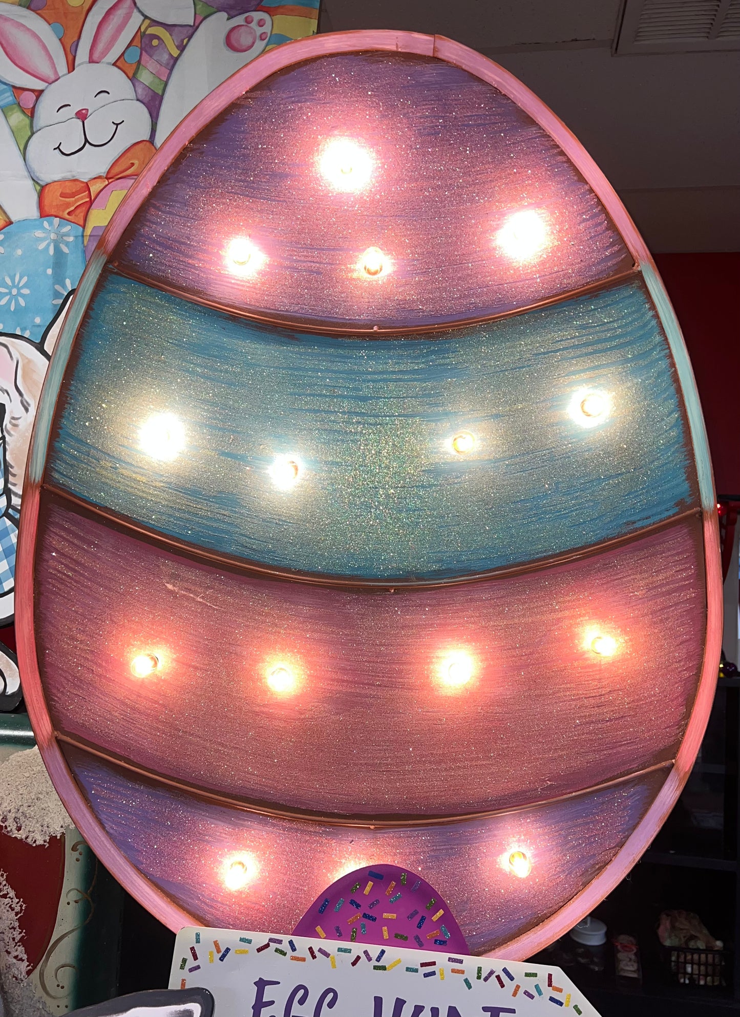 Round Top Lighted Easter Egg