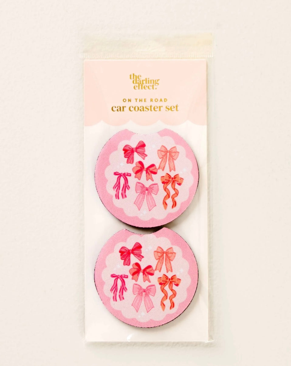 On the Road Car Coaster Set Blushing Bows