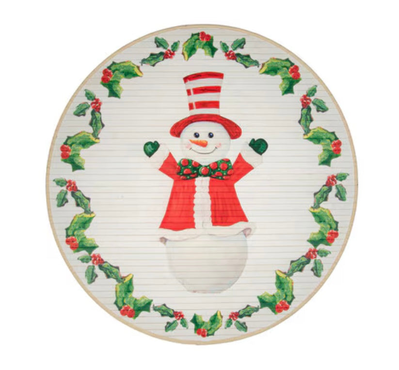 Round Top Round Joyful Snowman Mat