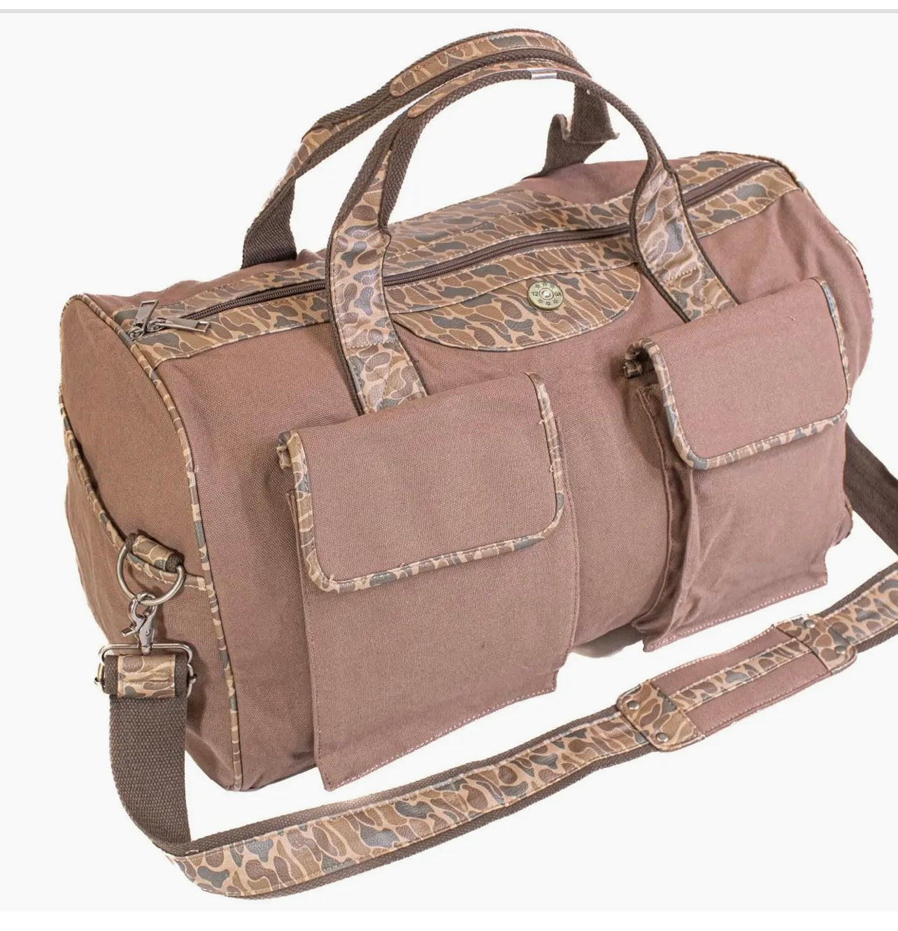 Zep Pro Shot Shell Brown Waxed Canvas Old School Camo Weekender Bag