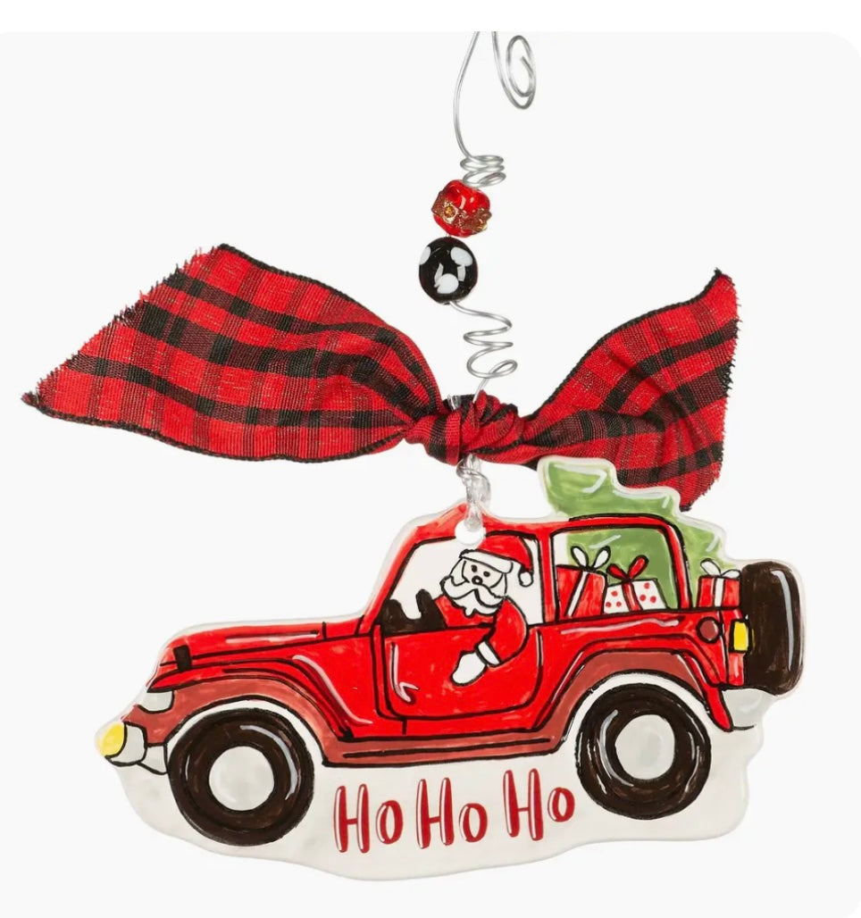 Ho Ho Santa Jeep Ornament