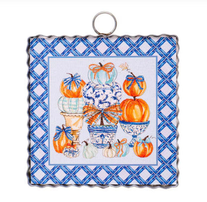 Round Top Mini Gallery Blue Pumpkin Topiary