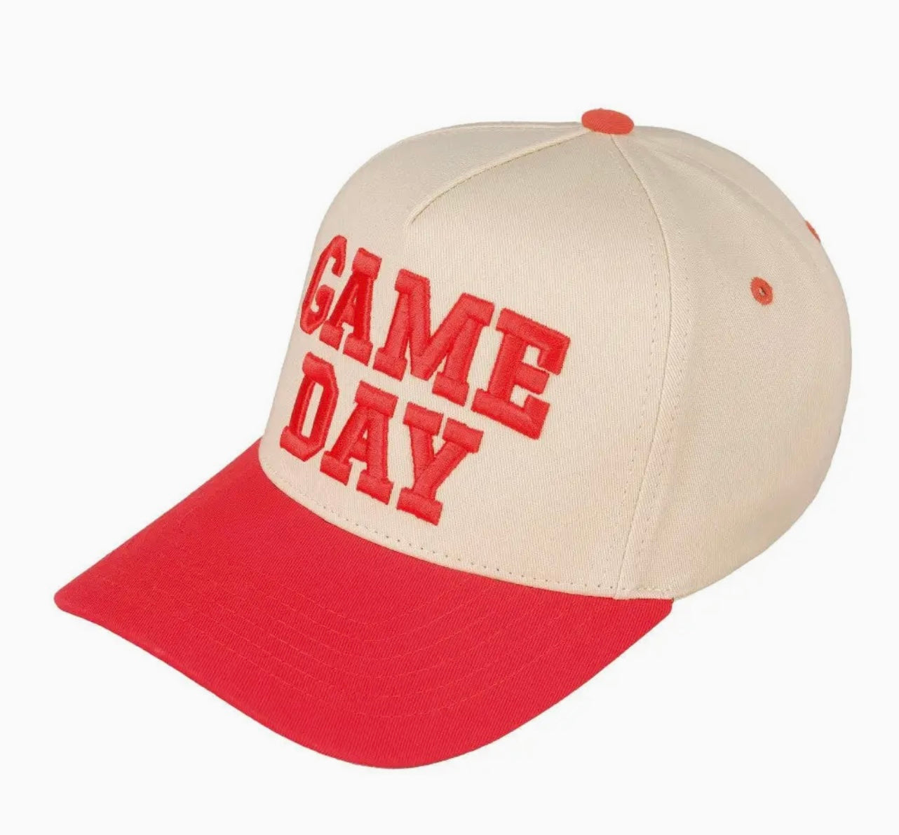 Game Day Embroidered Baseball Cap - Red