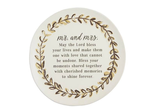 Mud Pie Mr And Mrs Bless Plate