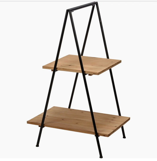 Two Tiered Wood Ladder Tray