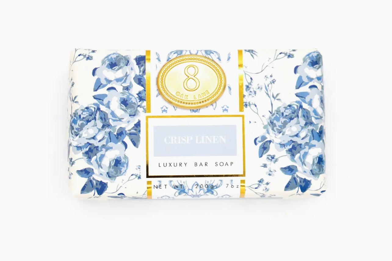 Crisp Linen Wrapped Bar Soap