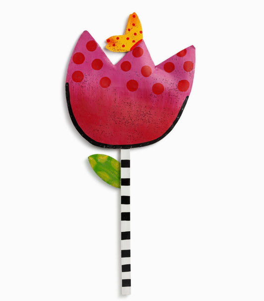 Red/Pink Flower Door Screen