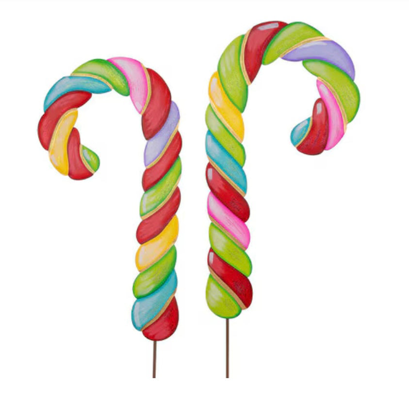Round Top Large Merry and Bright Candy Canes