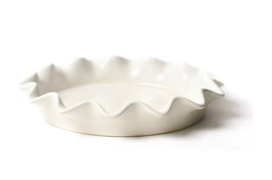 Cotton Colors White 8in Ruffle Pie Dish