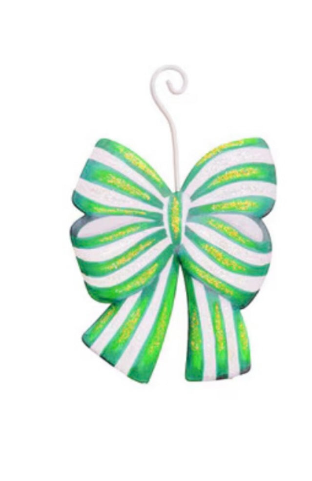 Round Top Green Bow Ornament
