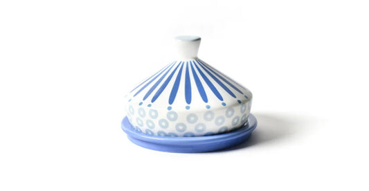 Cotton Colors Iris Blue Round Butter Dish