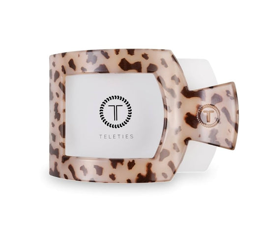 Teleties Blonde Tortoise Flat Rectangle Clip- Small