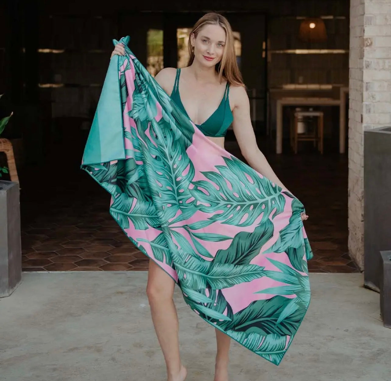 Tropical Leaves Quick Dry Towel