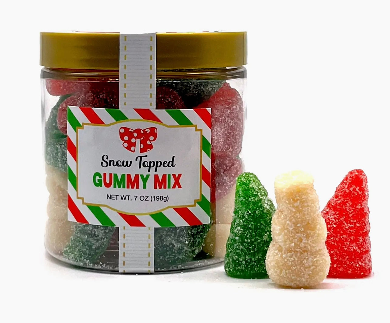 Oh Sugar Christmas Candy Sugar Stacks- Sanded Gummy Trees & Snowman